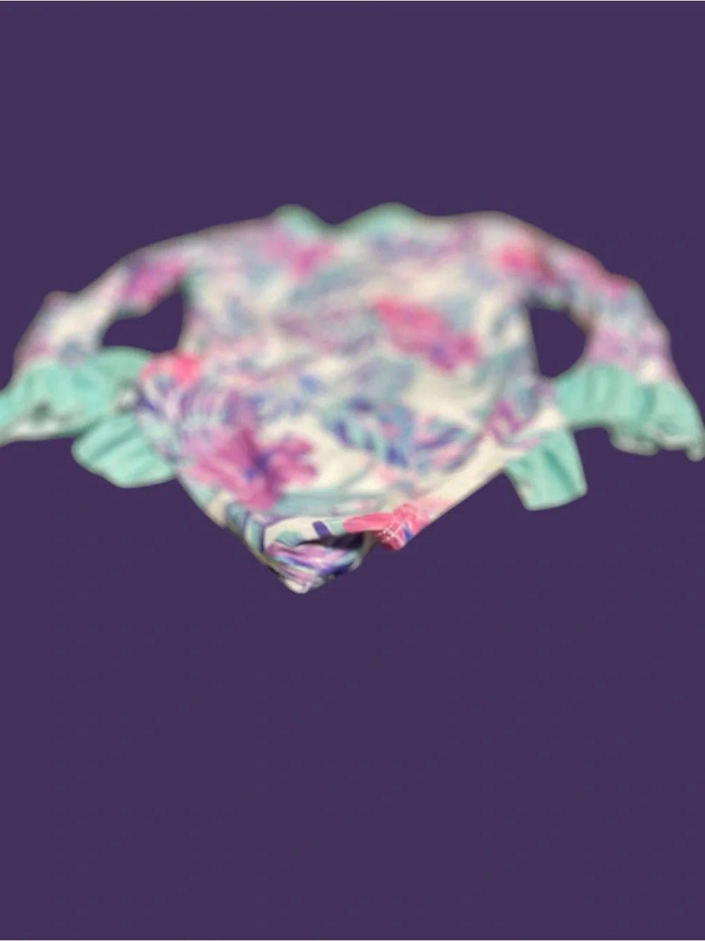 Kryssi Kouture Tropical Ruffle Rash Guard Swimsuit 12-24M